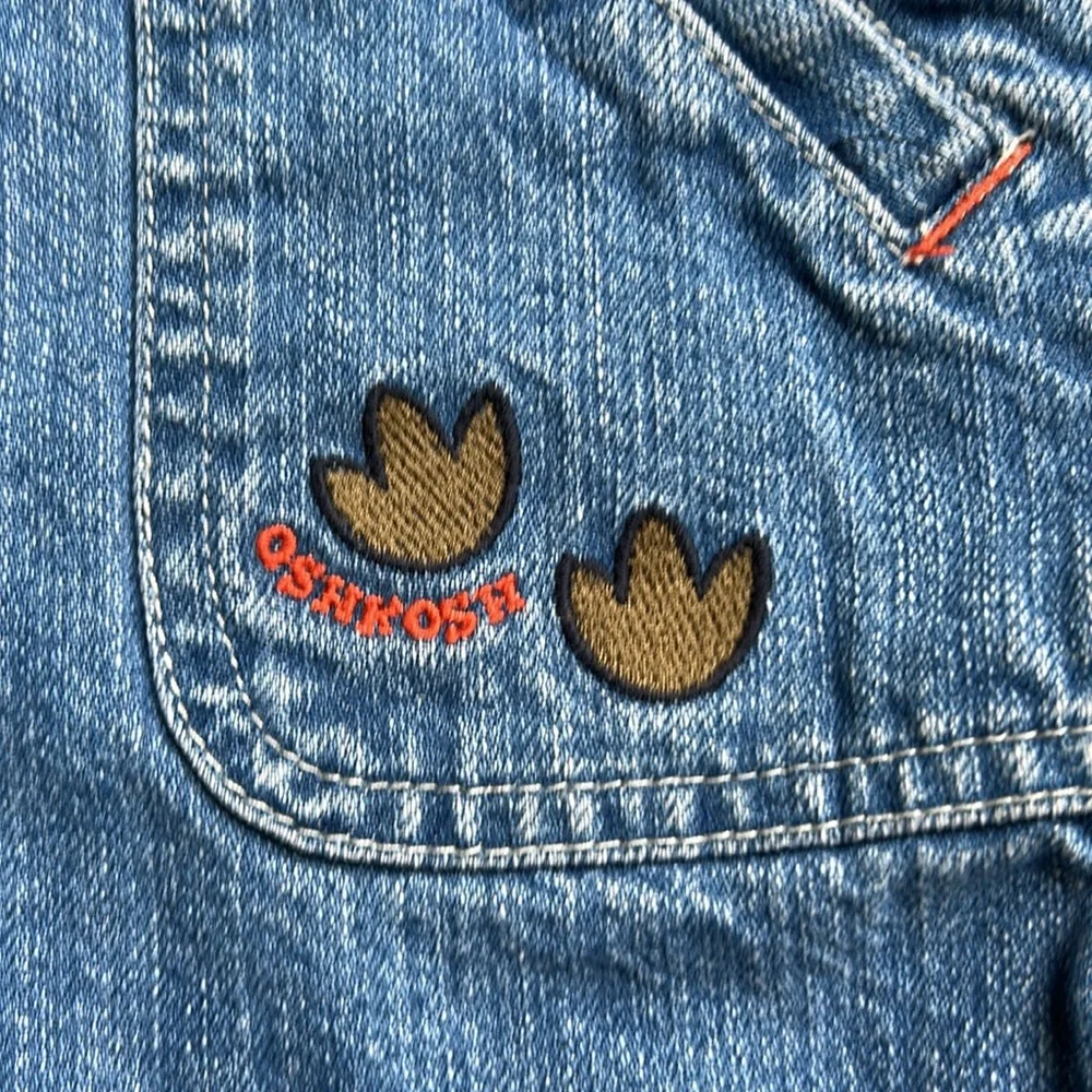 Oshkosh B'gosh Overalls Toddler 18 Months Denim Dinosaur 100% Cotton